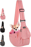 Lukovee Small Pet Sling, Hard Bottom Support, Storage Pocket, Padded Strap