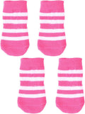 4 Pack Cotton Anti-Slip Pet Socks for Dogs, Non-Slip Ankle Paw Protectors