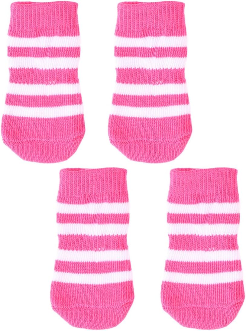 4 Pack Cotton Anti-Slip Pet Socks for Dogs, Non-Slip Ankle Paw Protectors