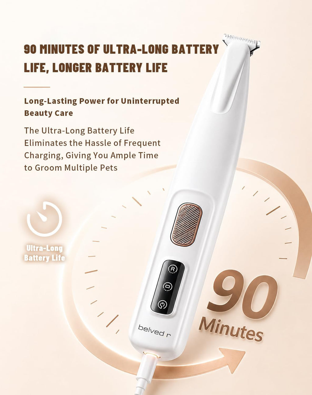 Pet Micro Precision Trimmer, 0.71-Inch Blade, Cordless Paw Clipper