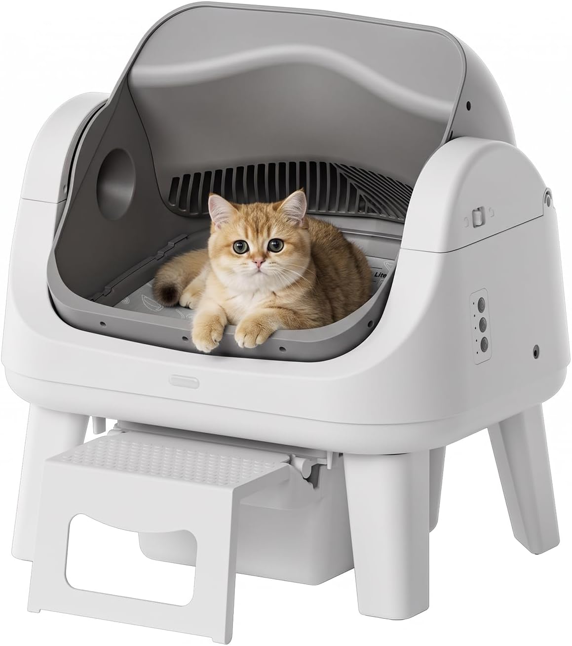 Automatic Litter Box,Cat Litter Box Automatic Cleaning with Easy-Access Step for Cats 3–18 lb, Self Cleaning Cat Litter 