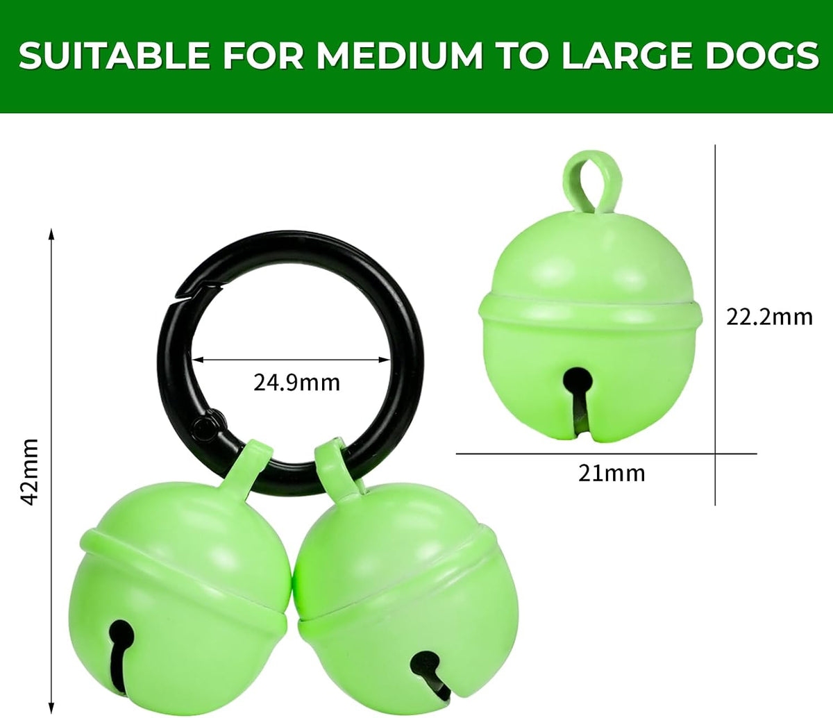 Bells for Dog Collar, Glow Bell for Medium to Large Dogs, Easy Clip Clasp, Extra Loud Pet Tracker & Save Wildlife, Durab