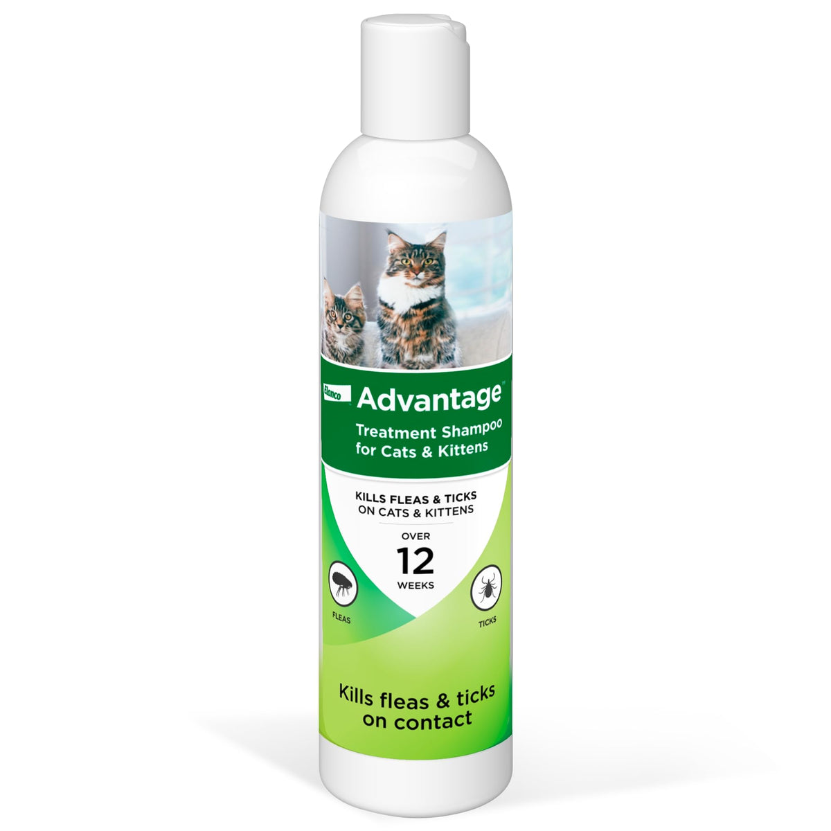 Advantage Treatment Shampoo for Cat and Kittens, Kills Fleas & Ticks, 8 oz.