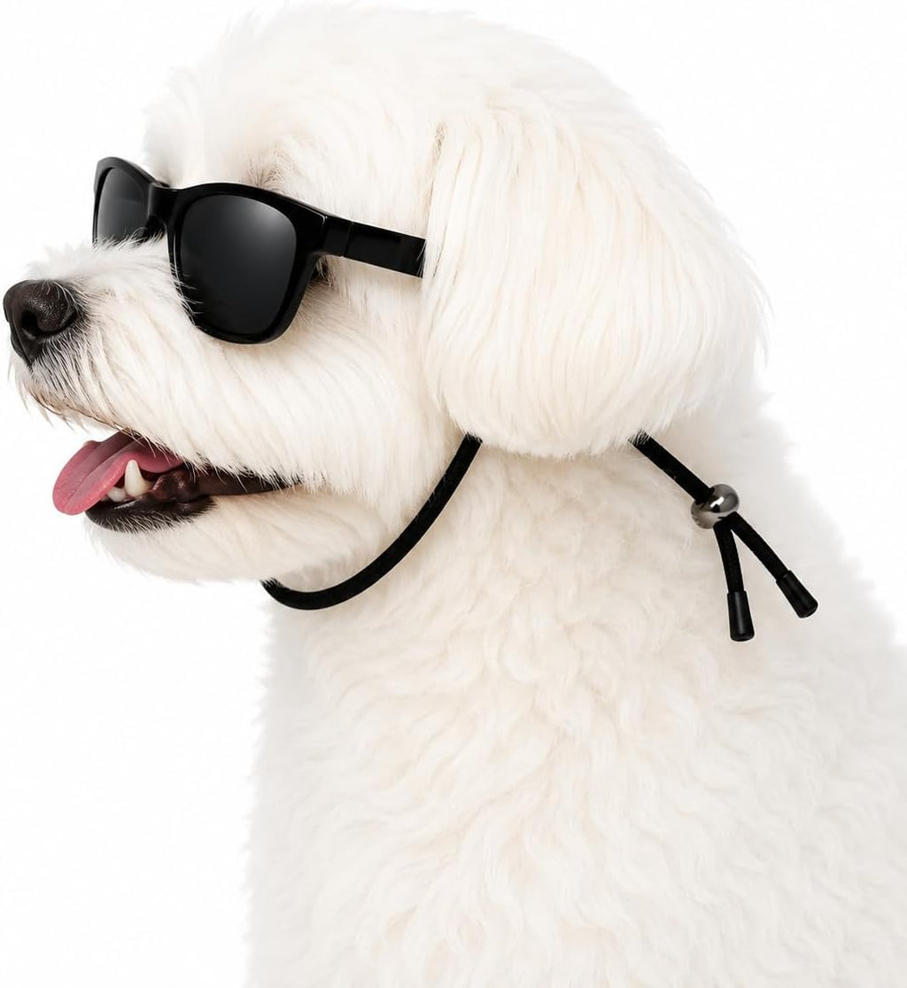 G014 Retro 80s Pet Dog Sunglasses Teacup Toy Small Medium Breed (S Dog up to 15 lbs, Black)