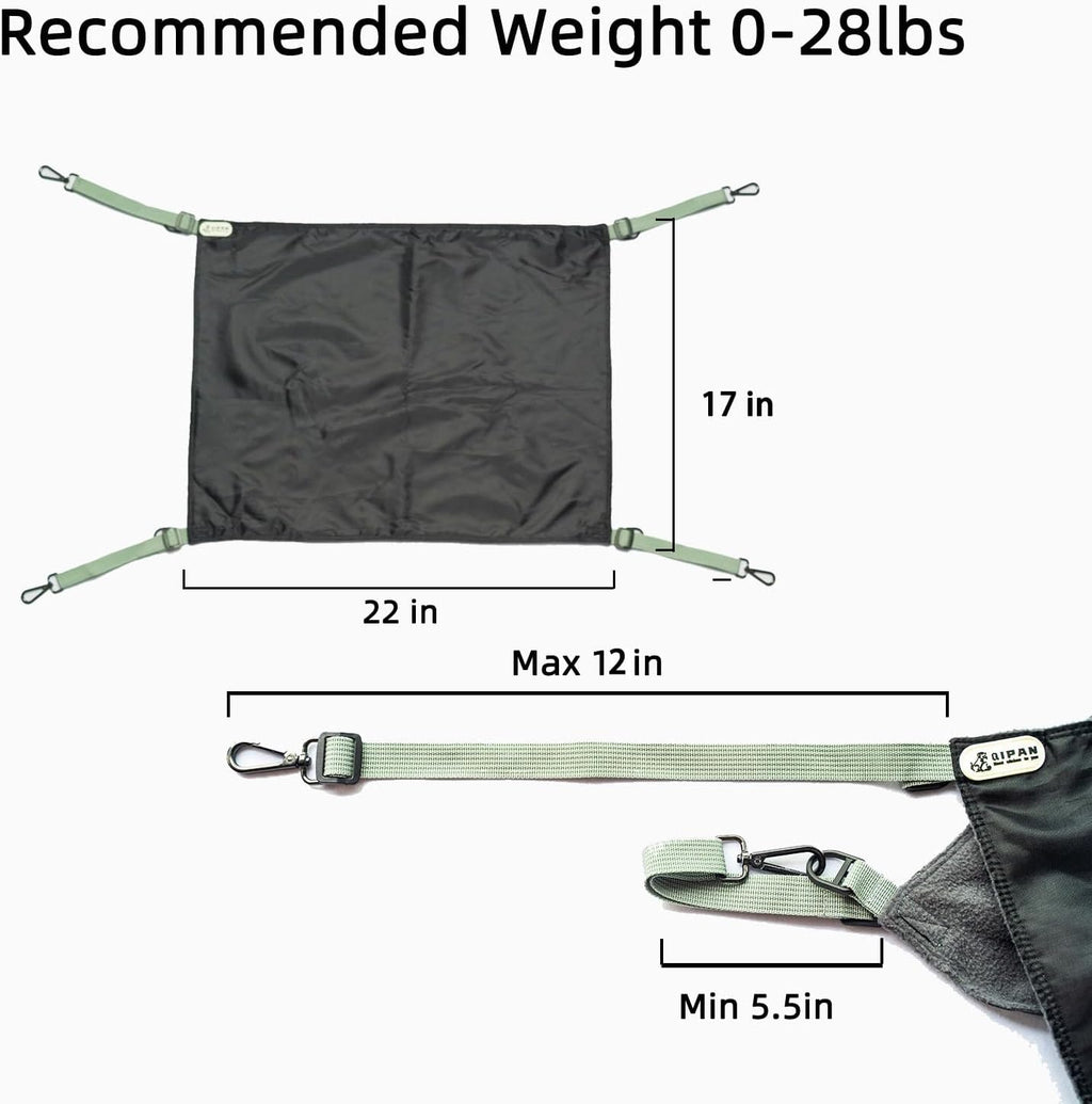 Cat Hammock for Cage - Washable Soft Outdoor Mat, Waterproof Cooling Pad for Cats (Large, Black)