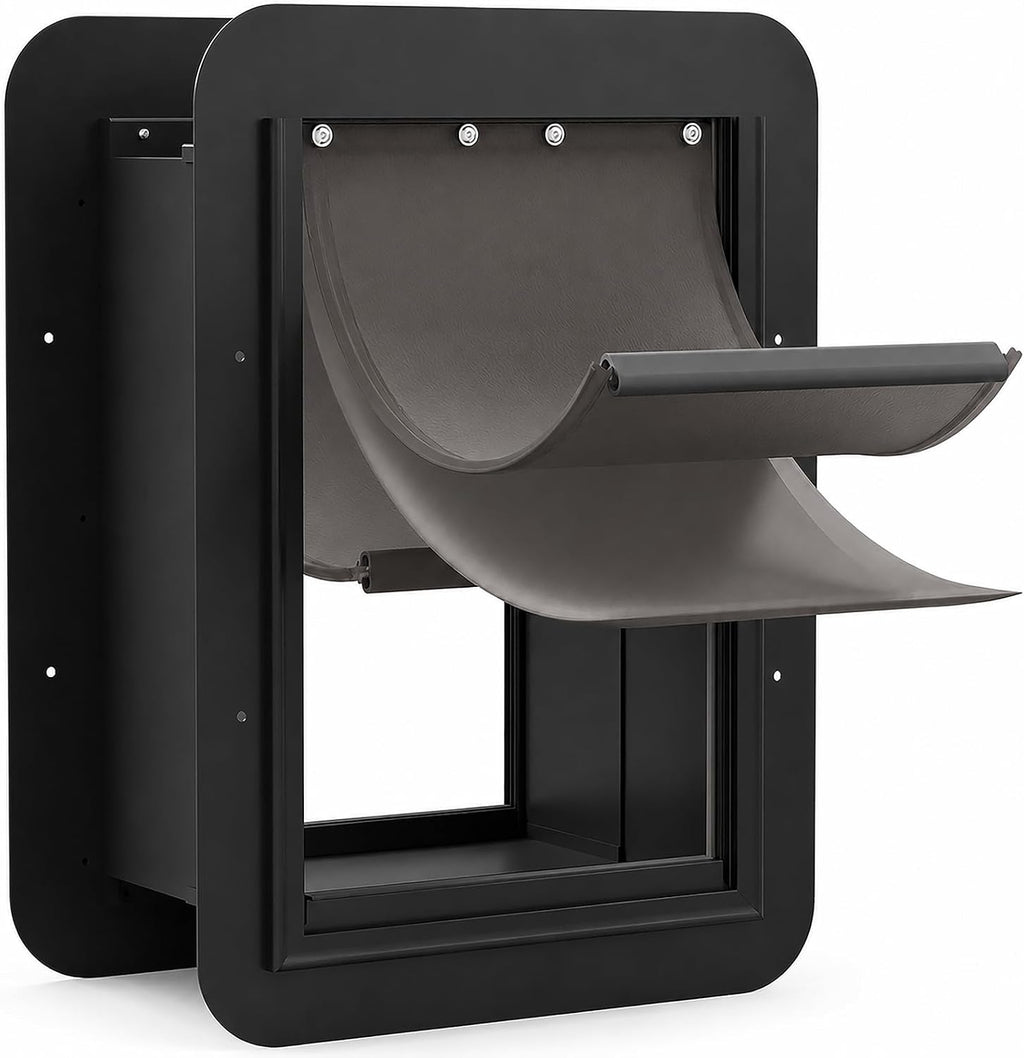 URSPET Medium Dog Door for Wall, 3-Flap Insulated, Steel Frame,White