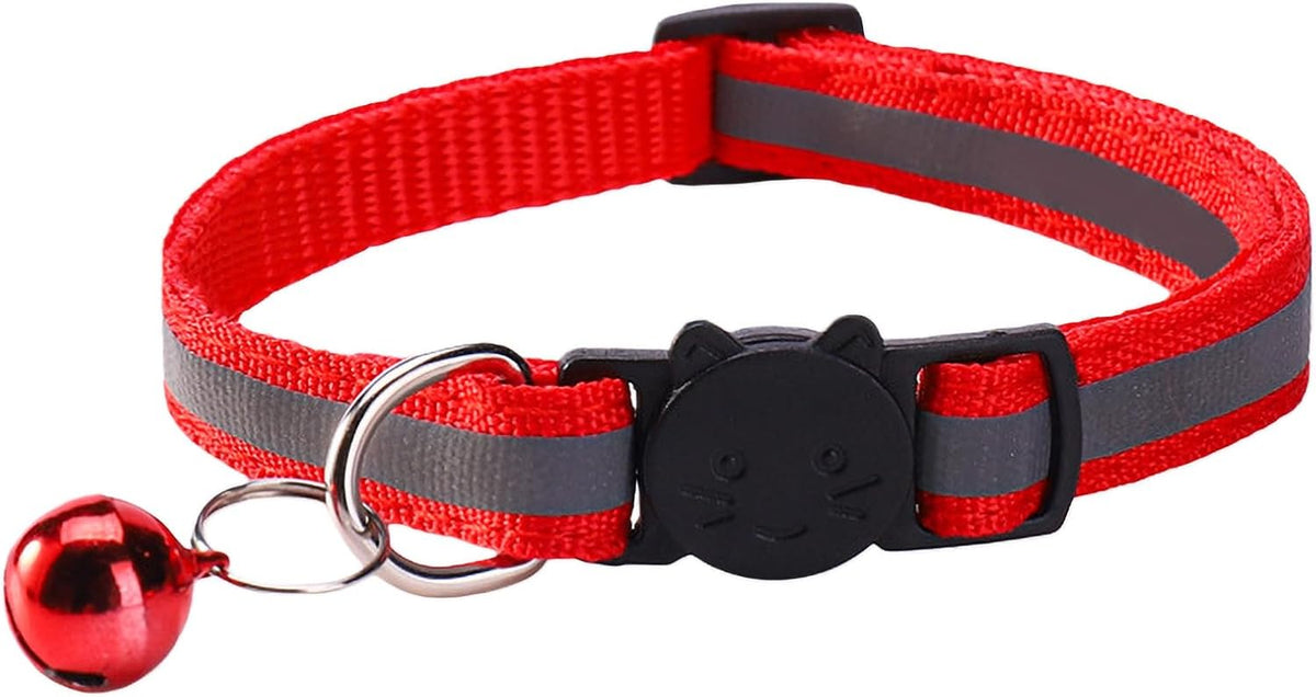 14 Pack Breakaway Cat Collar with Bell, Reflective Kitten Collar for Girl Boy Cats, Safety Buckle Adjustable 7.5-12.5 In