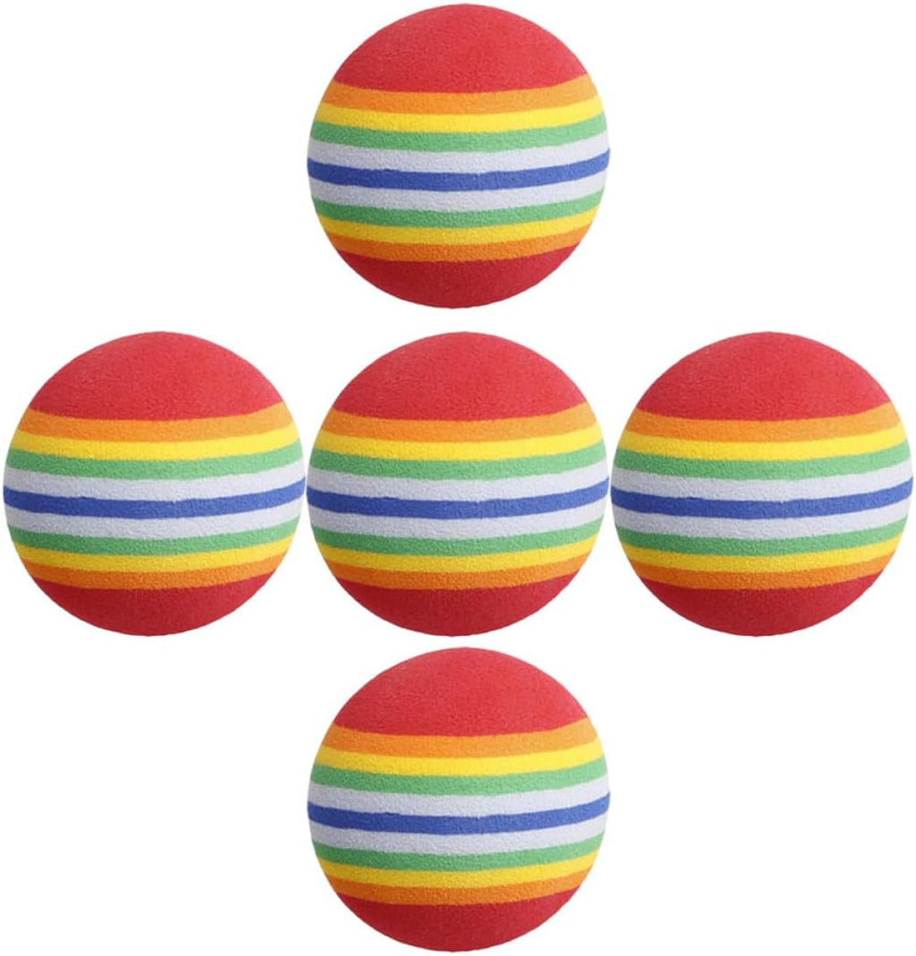Uonlytech 5pcs Rainbow Cat Balls Elastic Eva Foam for Cats, Home Use