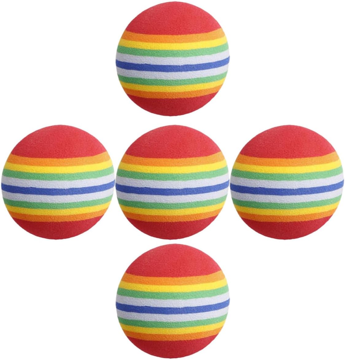 Uonlytech 5pcs Rainbow Cat Balls Elastic Eva Foam for Cats, Home Use