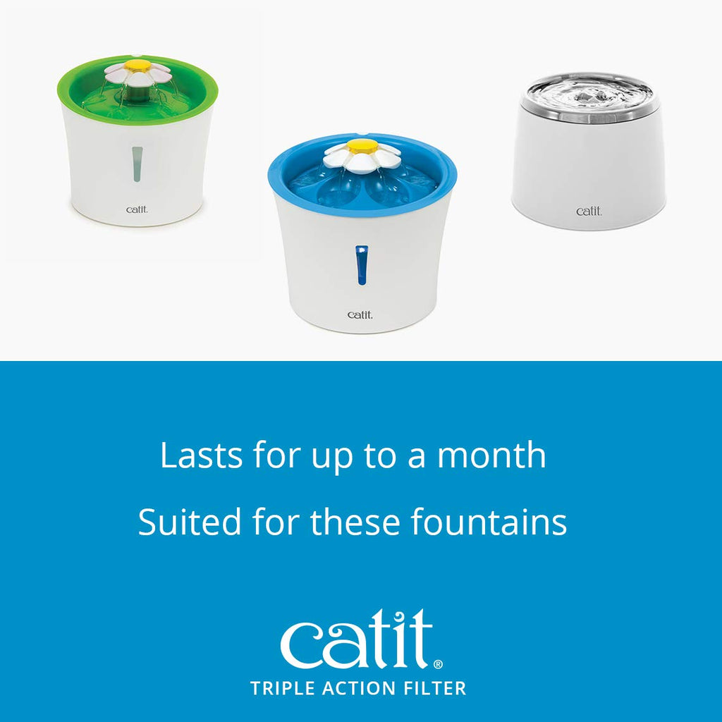 Catit Triple Action Replacement Fountain Filters - 5-Pack