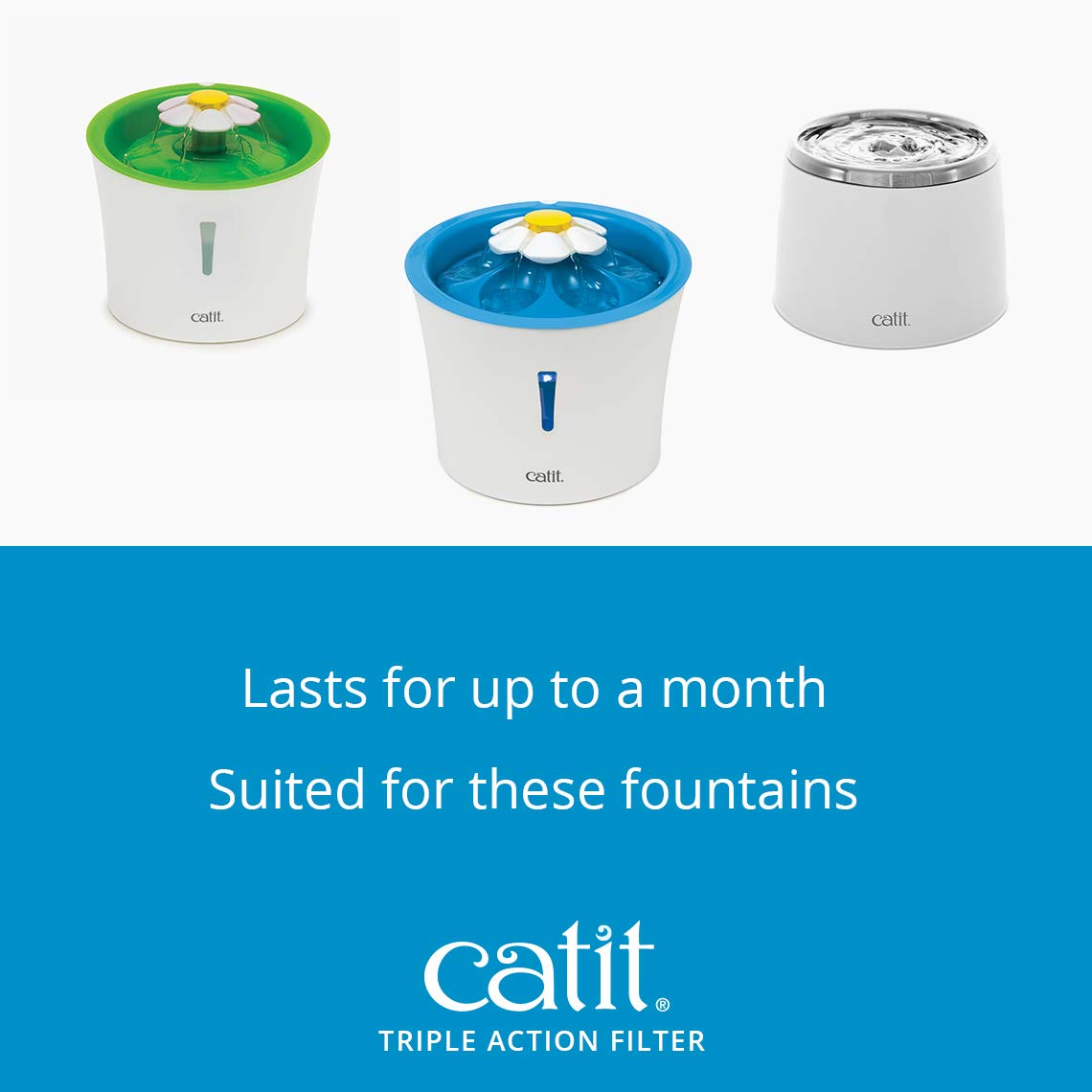 Catit Triple Action Replacement Fountain Filters - 5-Pack