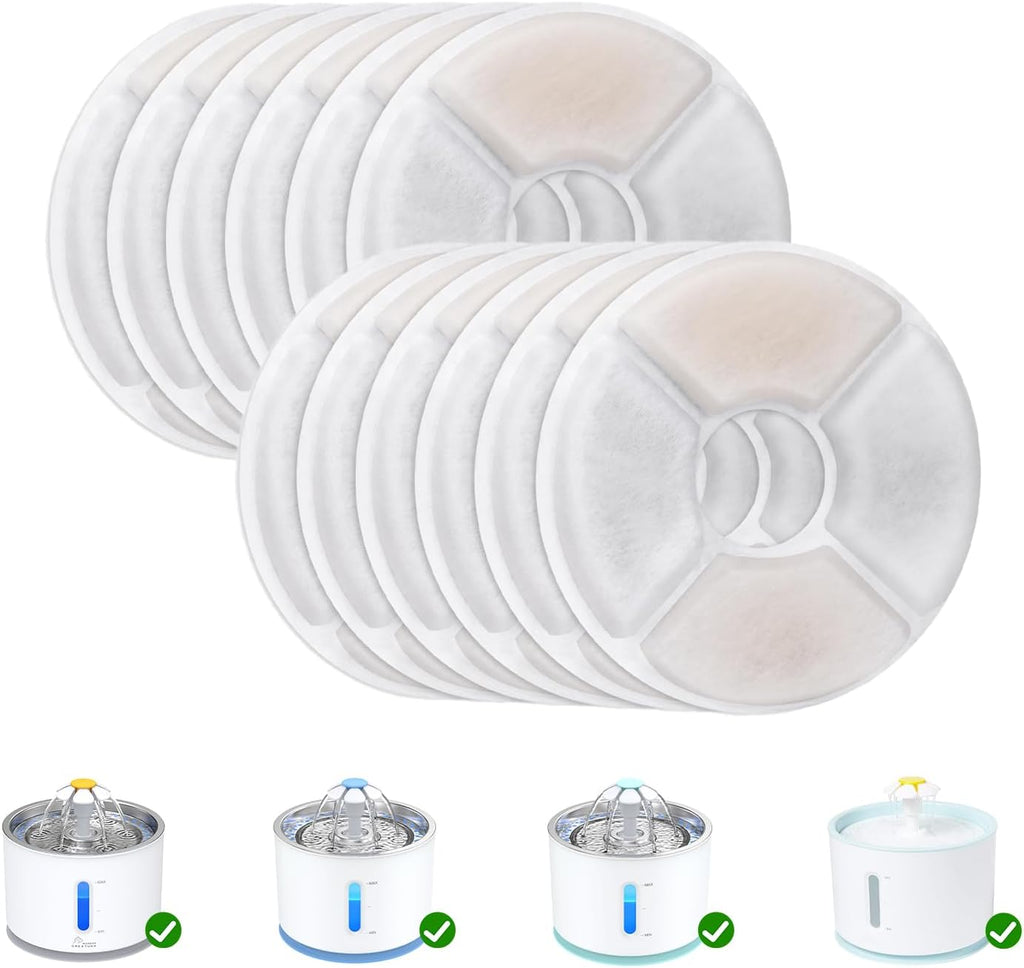 Wonder Creature Round Cat Water Fountain Filter Replacement 6 Pack