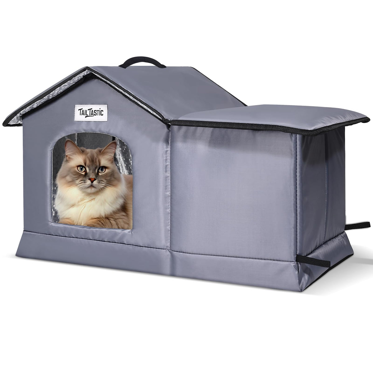 Tailtastic Weatherproof Outdoor Cat House Seamless Leakproof Bottom