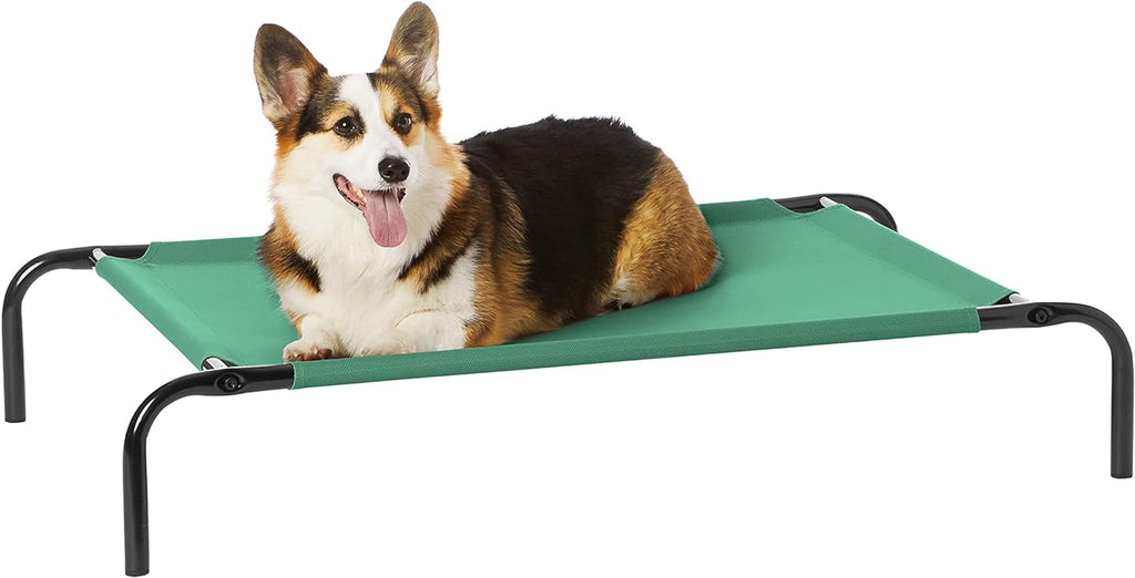 Amazon Basics Cooling Breathable Elevated Dog Bed with Durable Metal Frame, Medium, 43 x 26 x 7.5 Inch, Grey, Easy to As