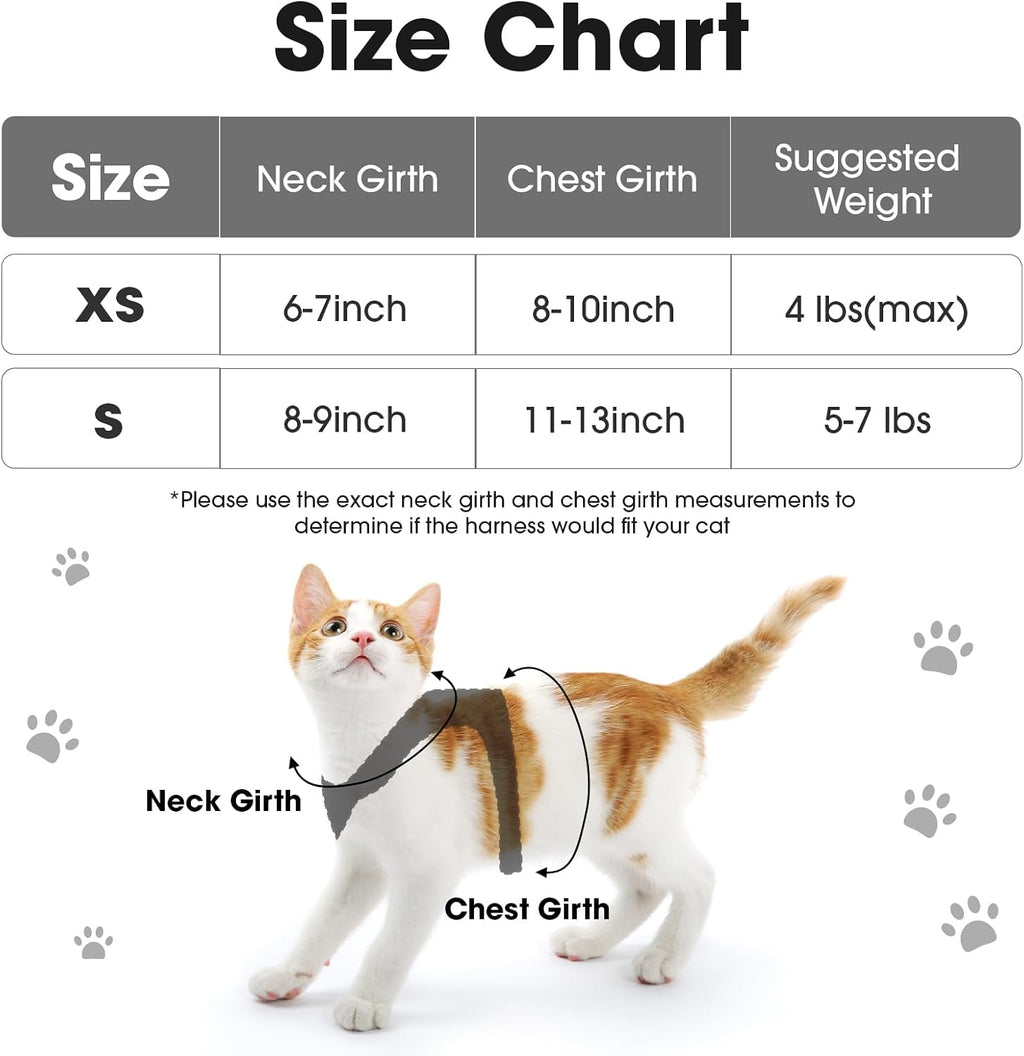 Cat Harness and Leash Set for Walking Escape Proof Vest for Kitten