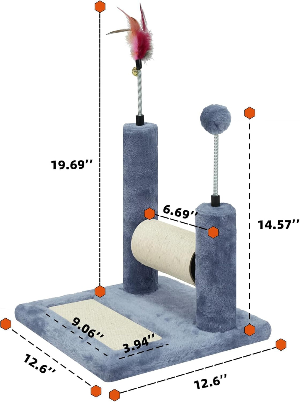 Multifunctional Cat Scratching Posts, Grey