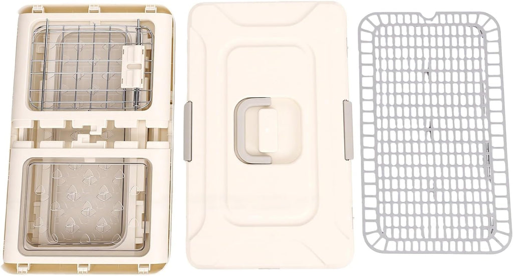 Asixxsix Hard Cat Carrier, Foldable Clear Plastic, Airline Compliant (Mustard)