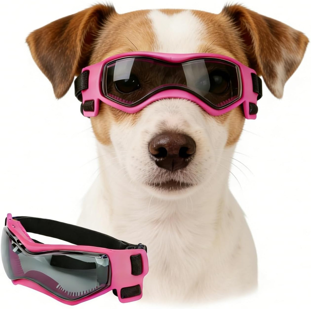 Enjoying Clear Dog Goggles Medium to Large Breed, Dog Sunglasses UV Protection, Large Dogs Driving Eye Protection, Outdo