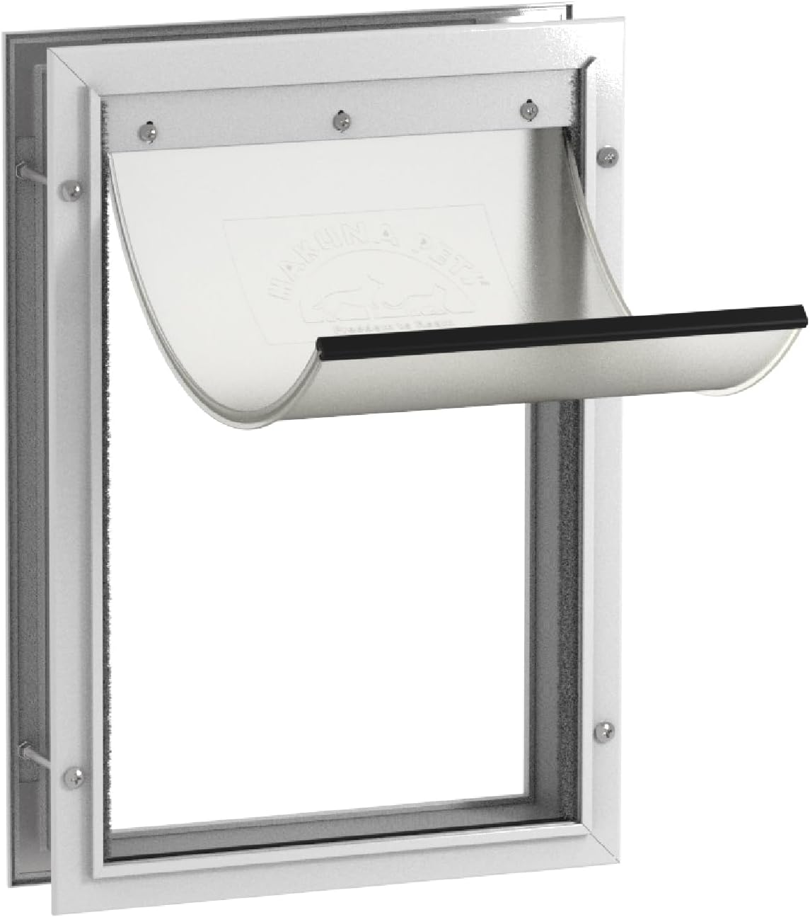 Hakuna Pets Aluminum Dog & Cat Door - 2-Way Lock Pet Door for Wall, Screen