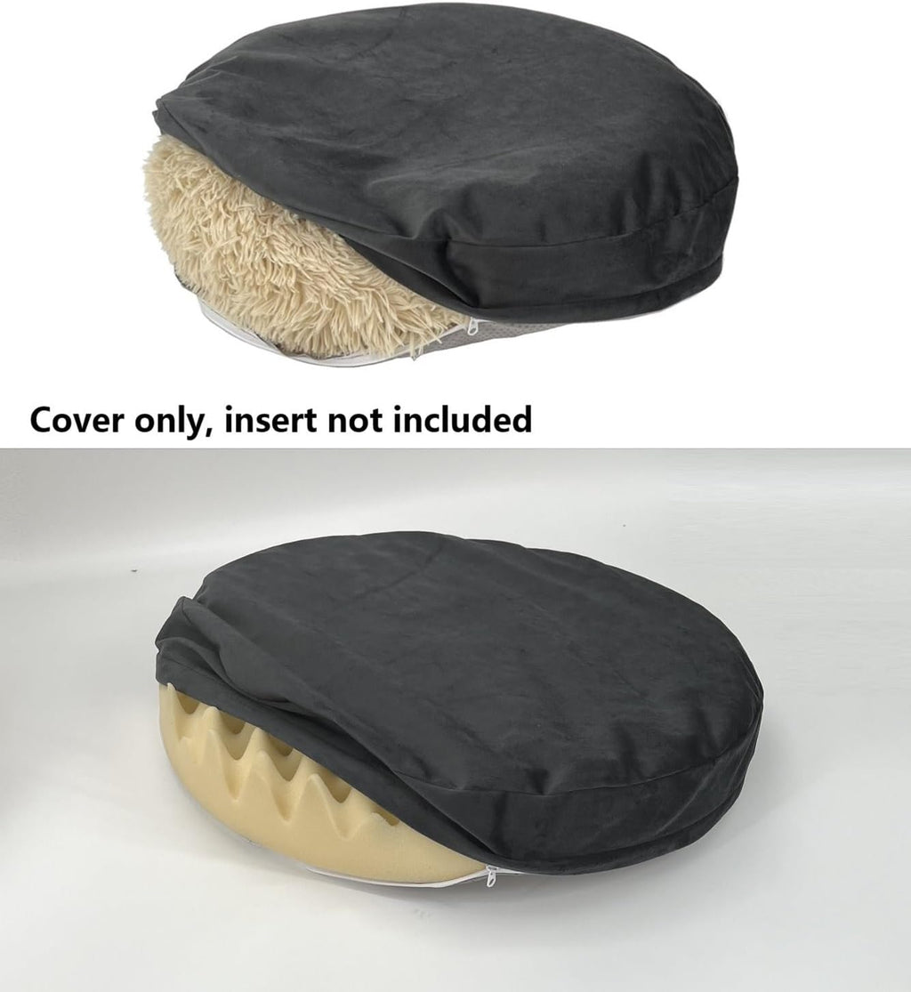 Waterproof Round Dog Bed Cover with Zipper Donut Replacement Cover 36 Inch