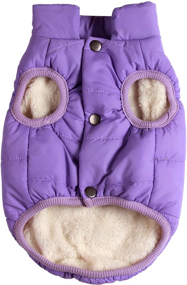 Fleece Lined Dog Jacket for Small Dogs,Winter Dog Coat,Green S