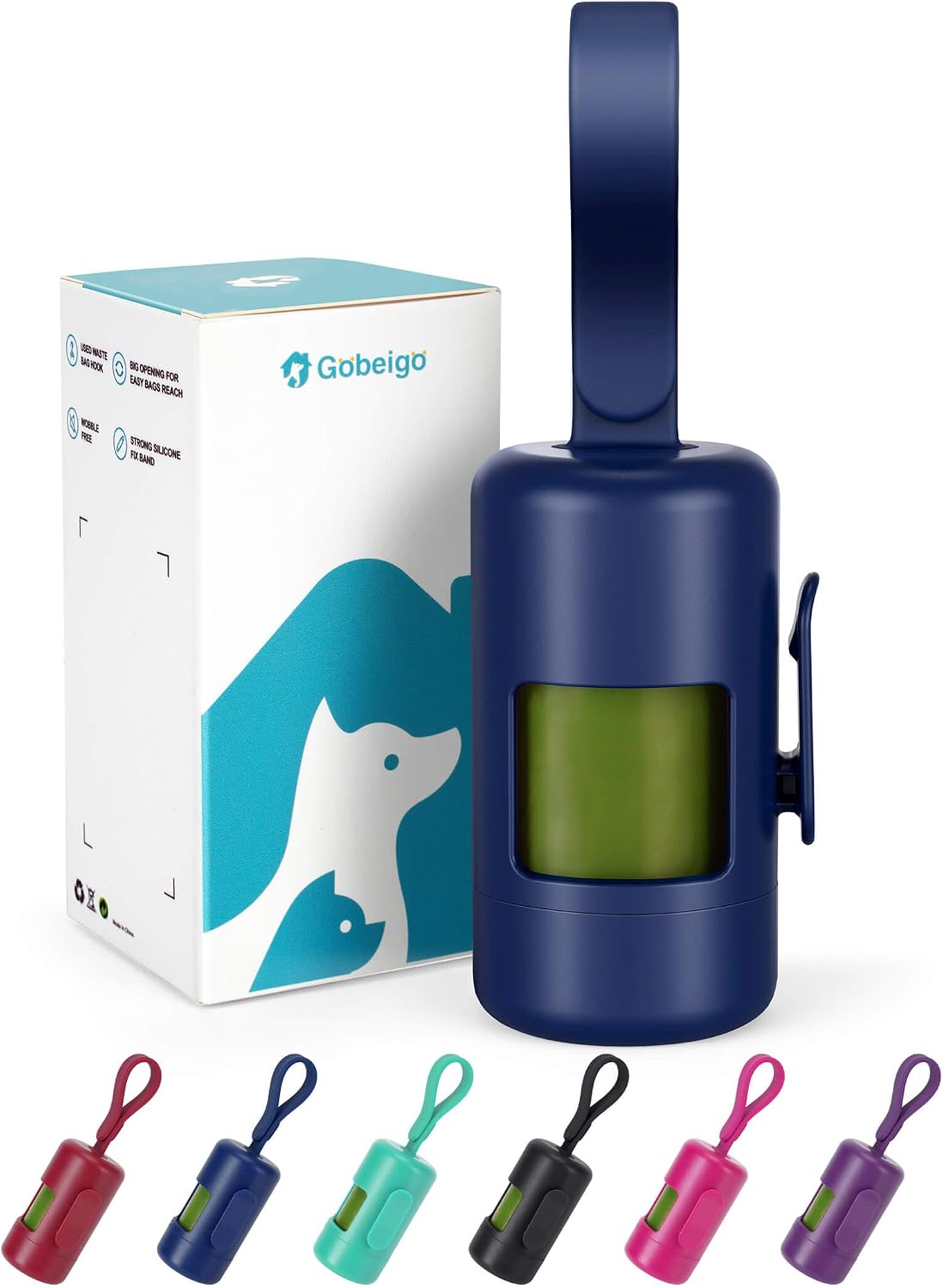 Gobeigo Dog Poop Bag Holder with Used Bag Hook(Black)