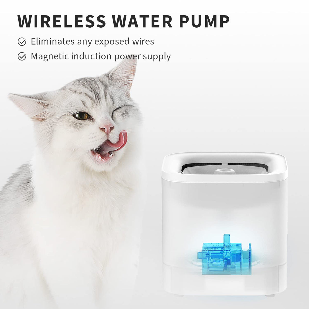PETKIT Eversweet Solo SE Cat Water Fountain 65oz/1.85L Wireless Pump