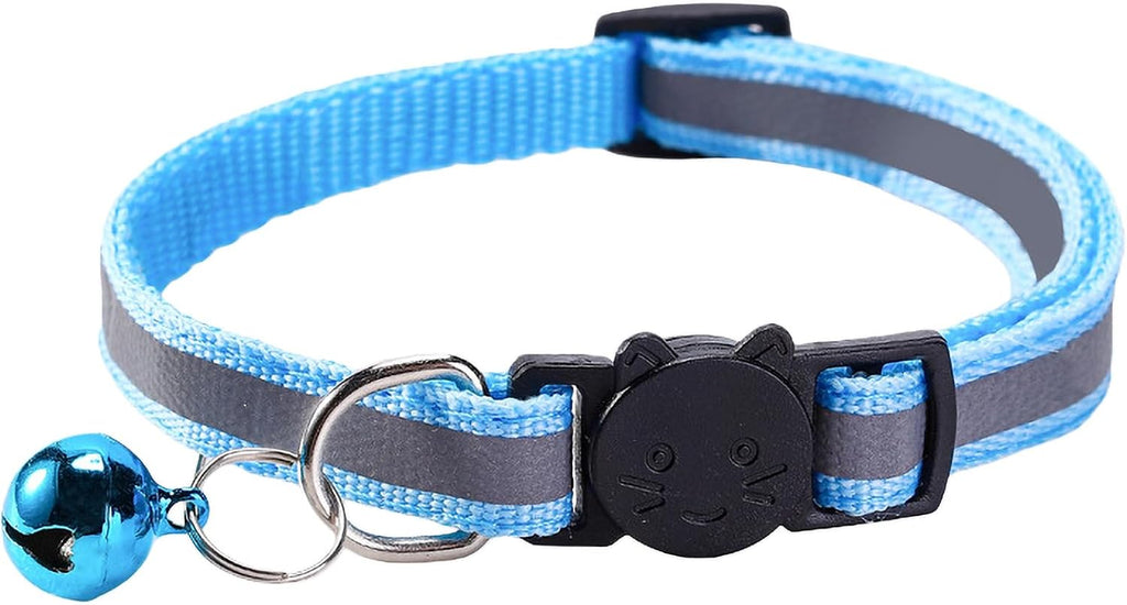 14 Pack Breakaway Cat Collar with Bell, Reflective Kitten Collar for Girl Boy Cats, Safety Buckle Adjustable 7.5-12.5 In