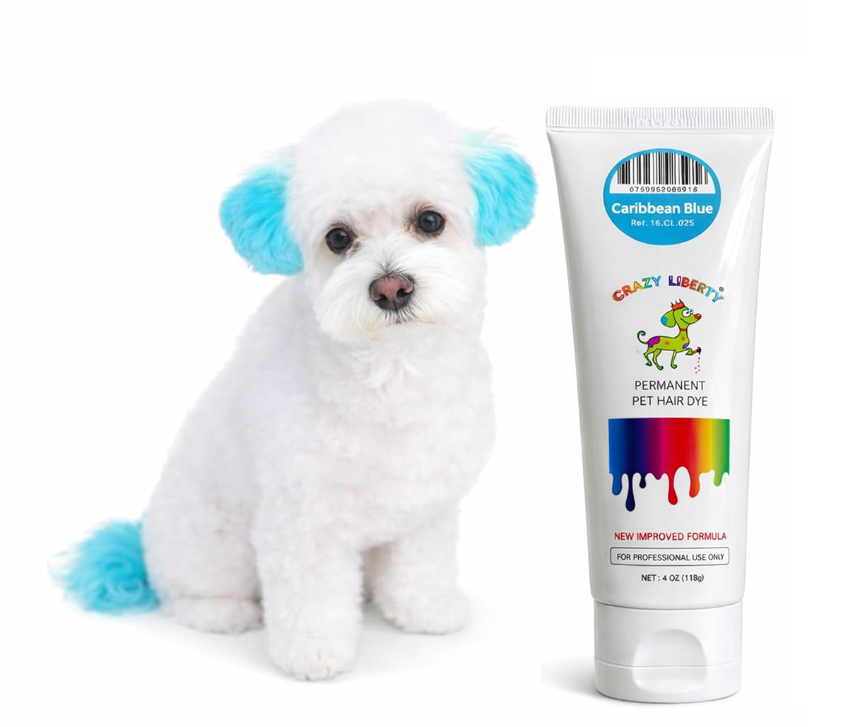 Crazy Liberty Permanent Pet Hair Dye for Dogs and Horses (Dark Blue) - Professional Grooming Color Gel, For Creative Gro
