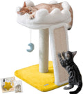 Cat Tree, Cloud Cat Tower with Soft Bed, Cat Scratching Post & Pad with Larger Perch for Window Viewing, Small Cat Tree 