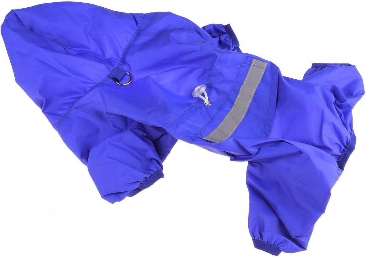 Four-Legged Dog Raincoat Reflective Hooded Dog Raincoat Water-Resistant Pet Clothing for Wet Weather Outings, 5XL