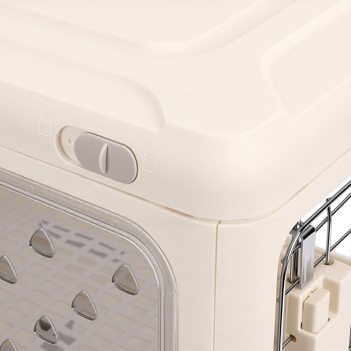Asixxsix Hard Cat Carrier, Foldable Clear Plastic, Airline Compliant (Mustard)