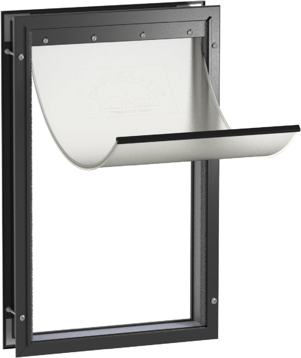 Hakuna Pets Aluminum Dog & Cat Door - 2-Way Lock Pet Door for Wall, Screen
