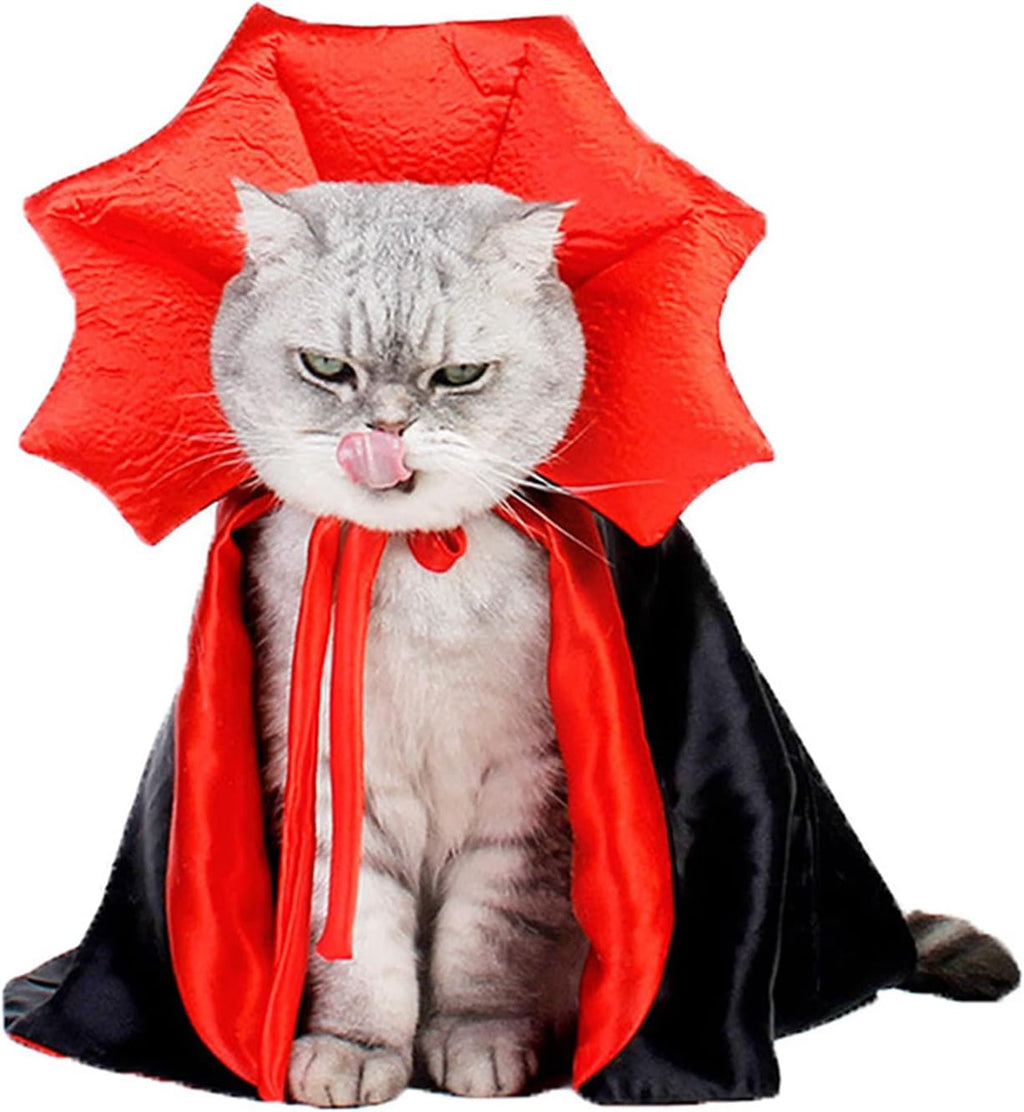 Pet Halloween Vampire Baron Cloak, Festival Cosplay Robe, Pet Halloween Costume Clothes Suit for Medium and Large Cats a