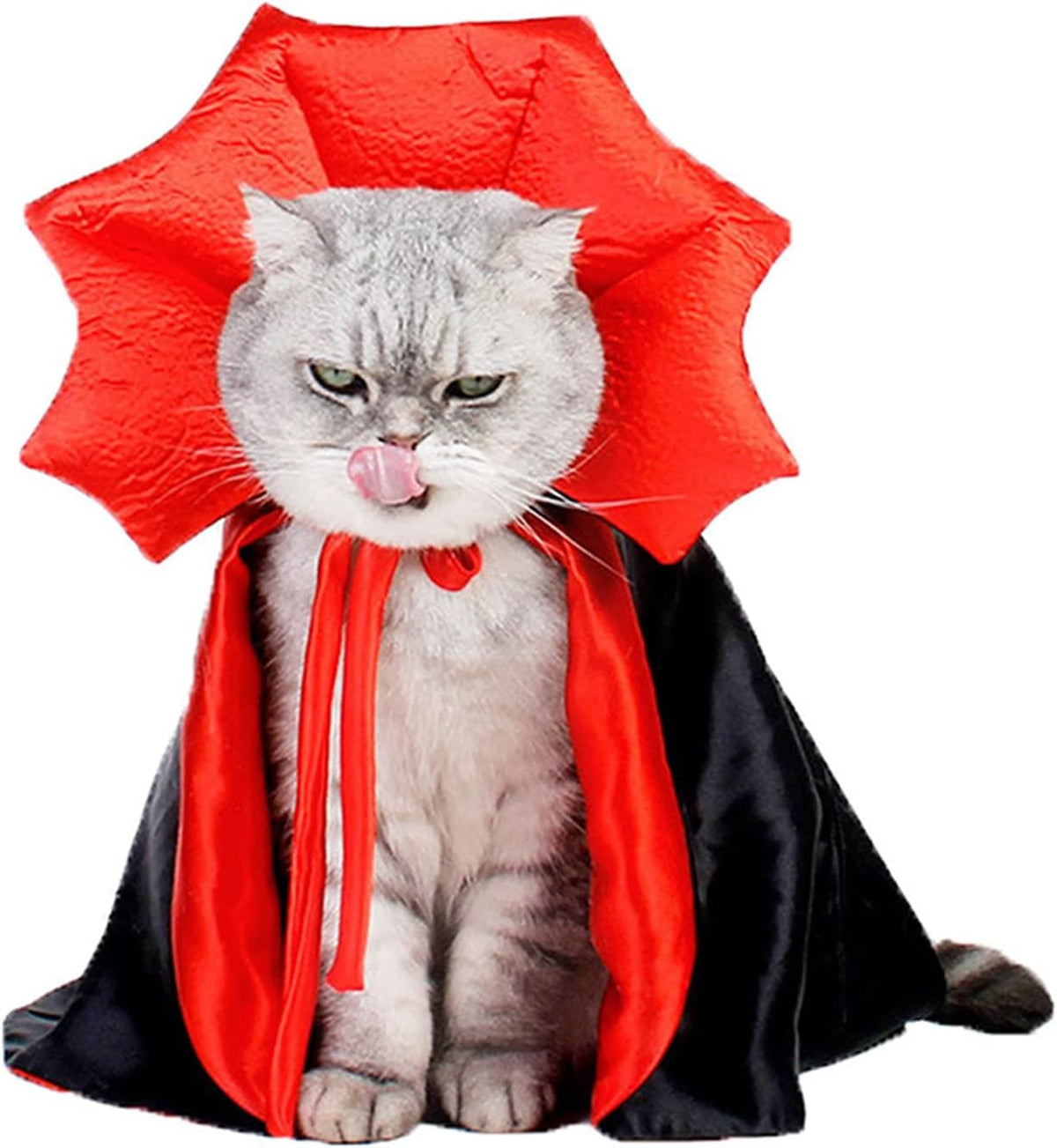 Pet Halloween Vampire Baron Cloak, Festival Cosplay Robe, Pet Halloween Costume Clothes Suit for Medium and Large Cats a