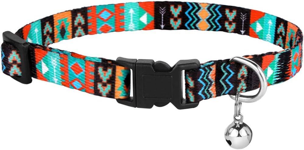 Tribal Aztec Cat Collar 2-Pack, Breakaway with Bell