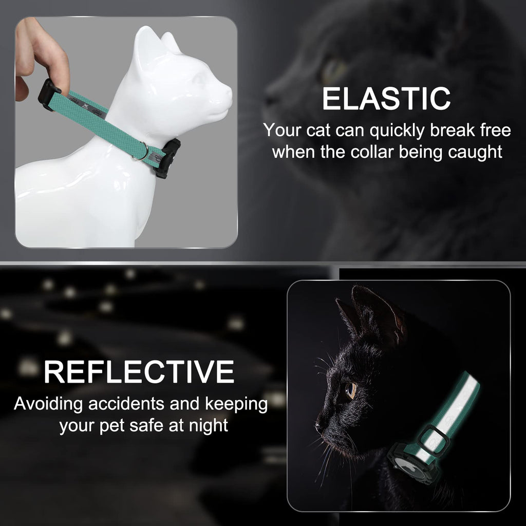 Reflective AirTag Cat Collar, Integrated Cat Collar with Air Tag Holder