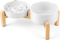 Raised Ceramic Slow Feeder Dog Bowls(0.8 Cups) with Dog Water Dish(700ML)
