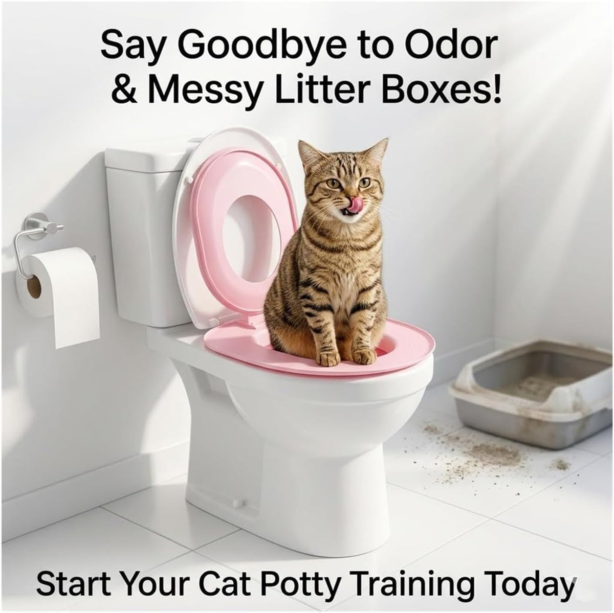 Cat Toilet Training Kit Trainer for Pet Step-by-Step