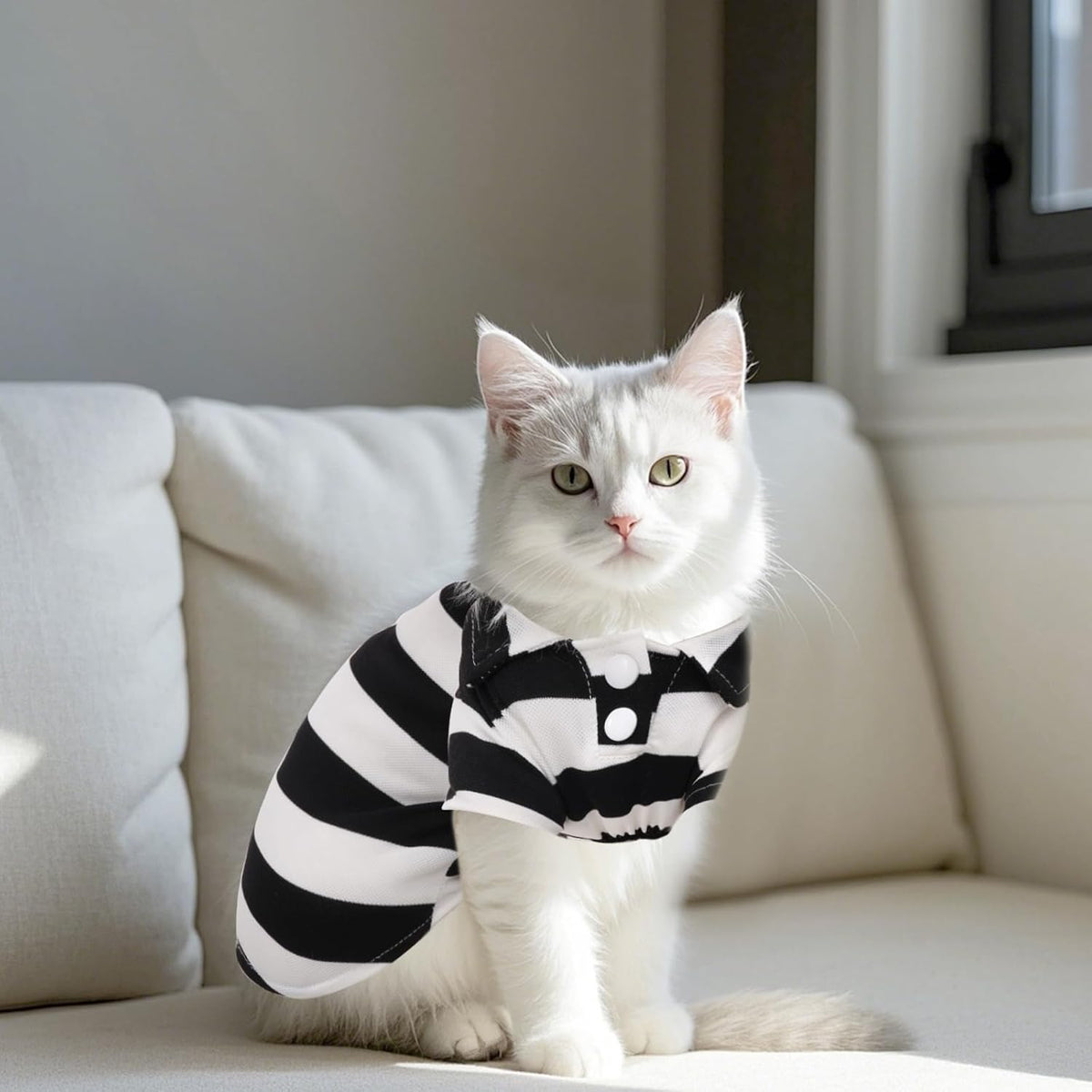 Pistha Dog Shirt Polo Shirt Striped Puppy Clothes for Boy Girl Pets