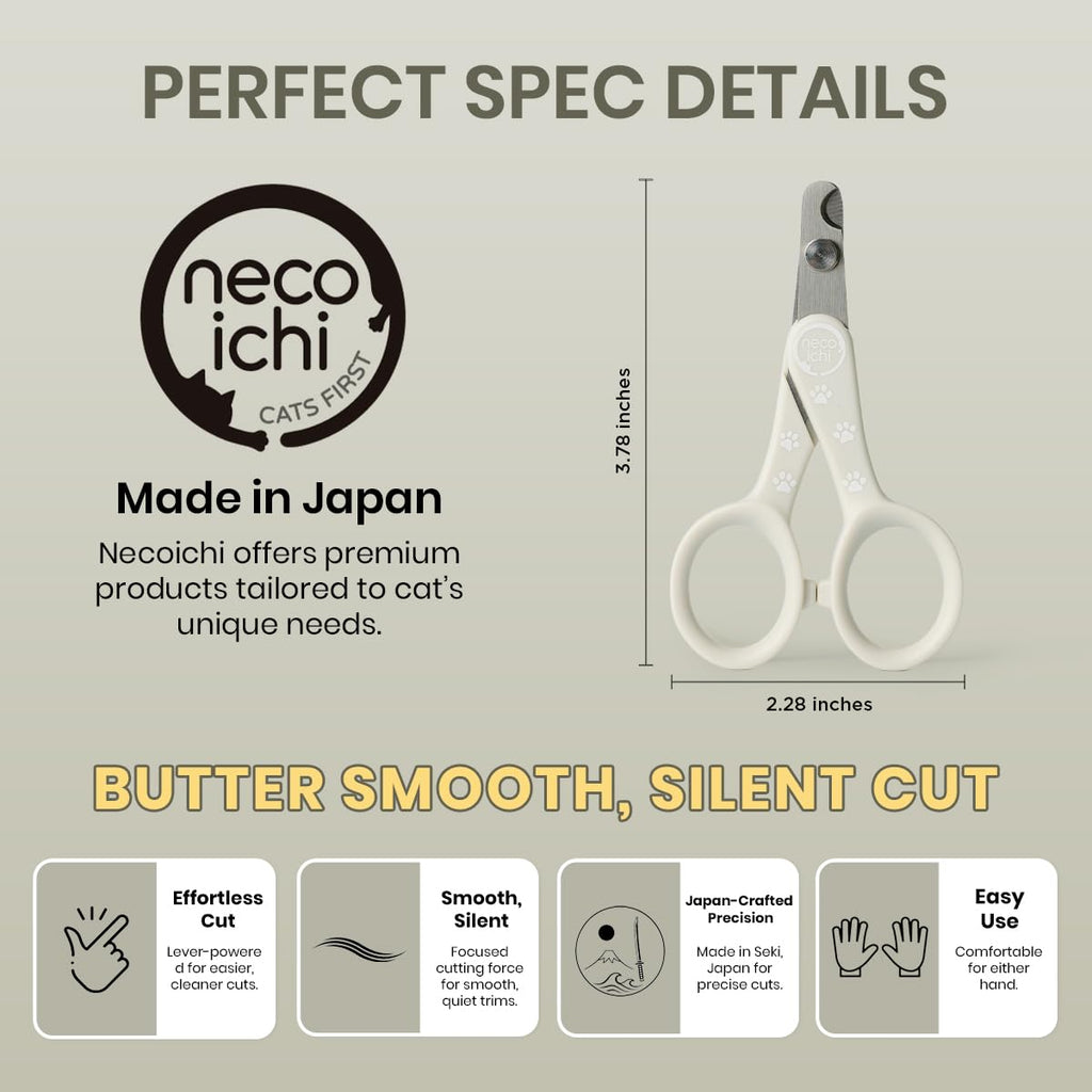 Necoichi Dog & Cat Nail Clipper, Stainless Steel, Made in Japan, Gray