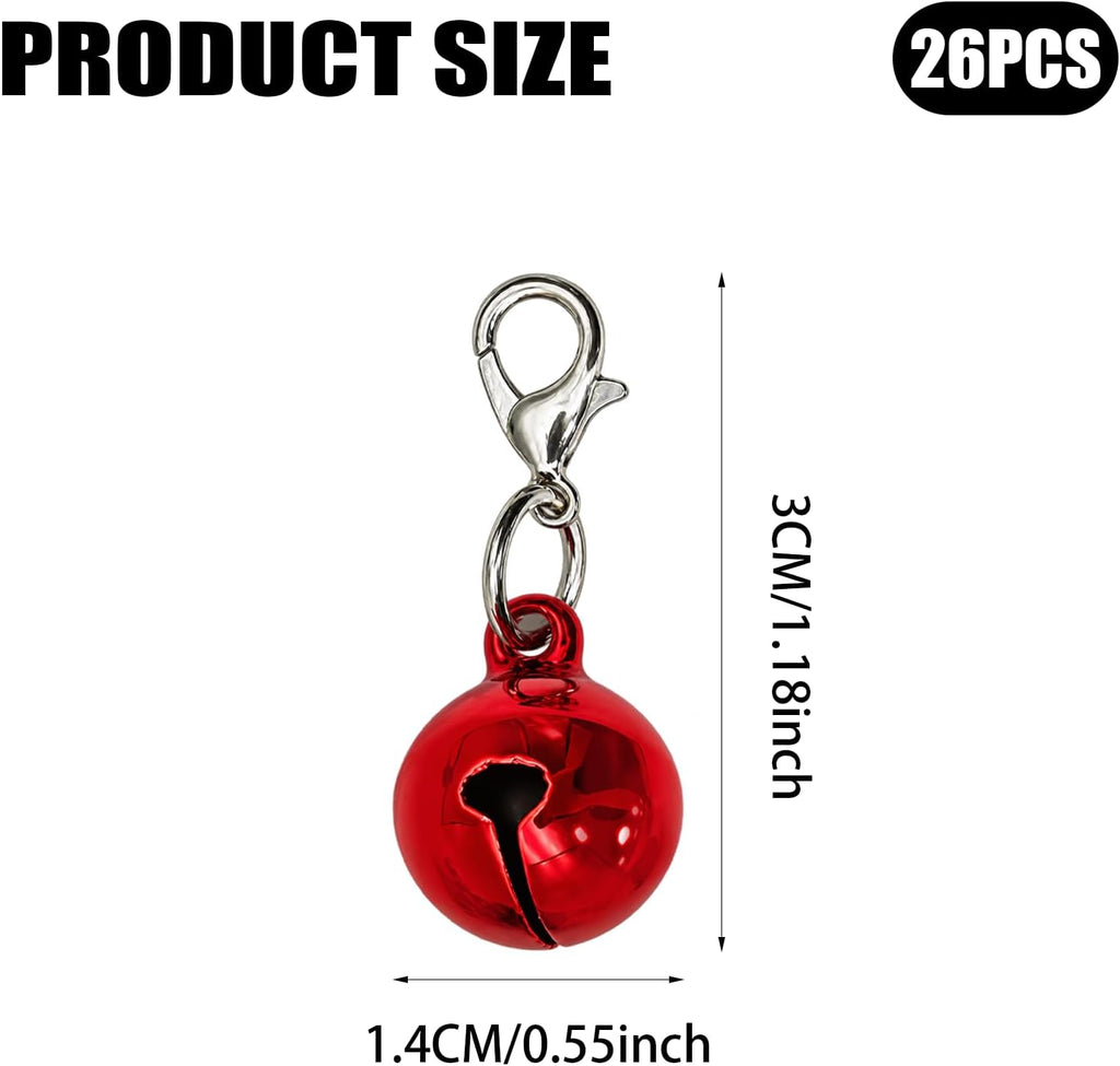26 Pcs Cat Bell, Metal Cat Collar Bell 0.55 Inch 13 Colors with Key Rings