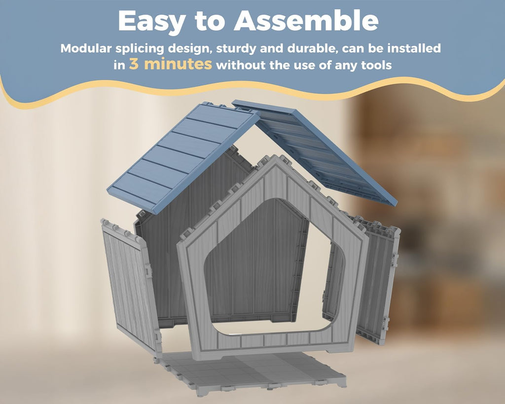 Small Dog House Indoor/Outdoor, Blue