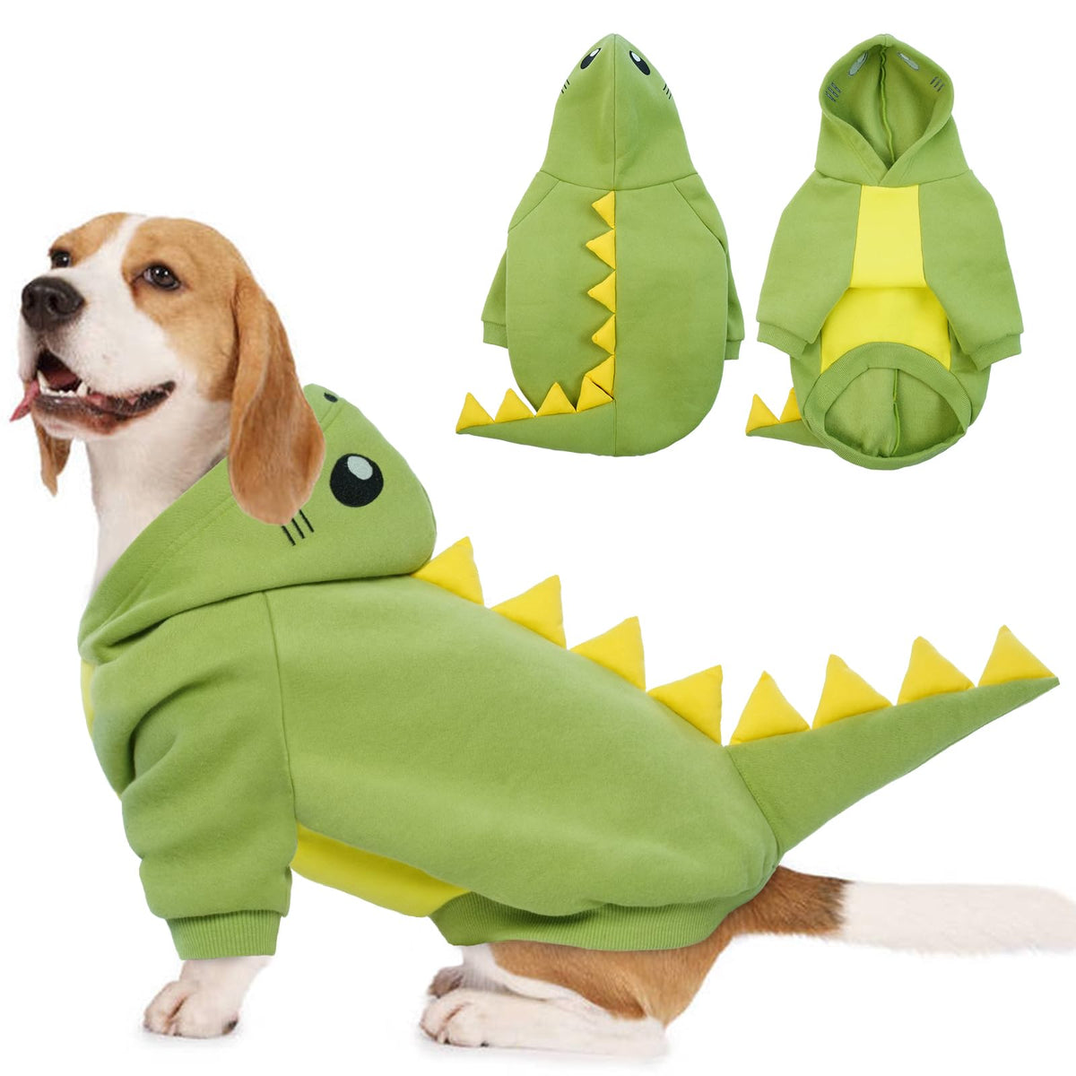 Lelepet Dog Dinosaur Costume Large Dog Halloween Costume Warm Fleece Hoodie