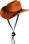 choyaxo Pet Cowboy Costume Cosplay Cap Halloween Costumes for Dogs Cat Pet Party Decoration Mini Cowboy Hat (Brown, Smal