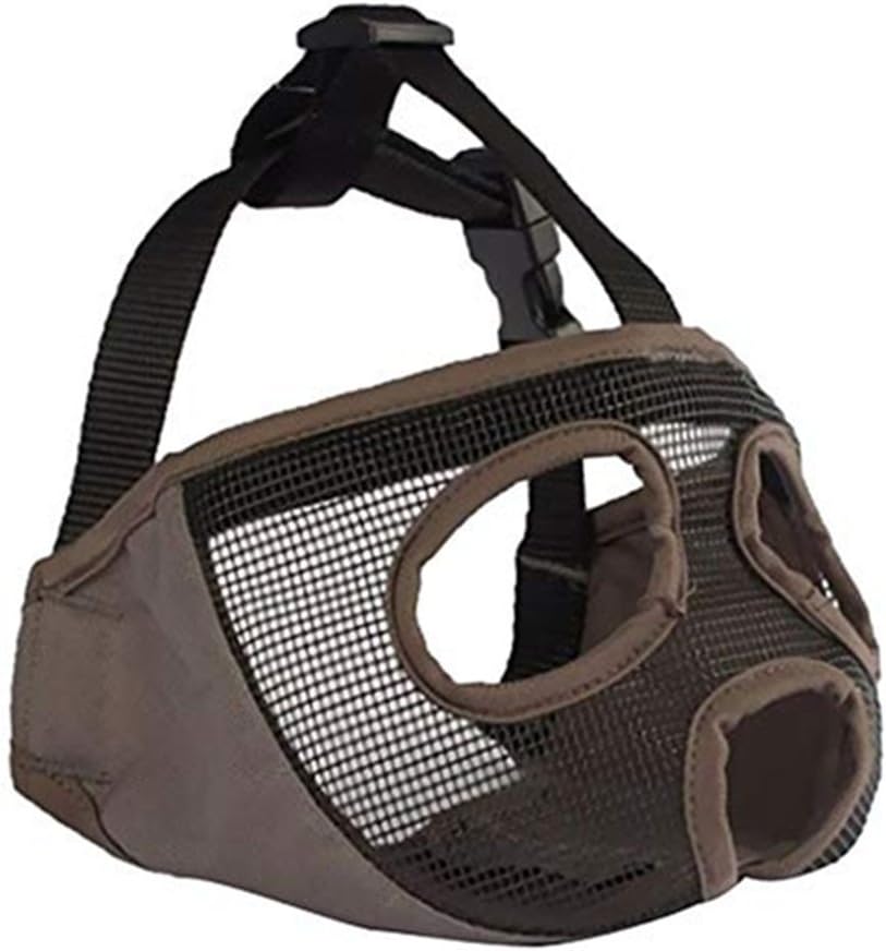 Short Snout Dog Muzzle- Adjustable Breathable Mesh Bulldog Muzzle for Biting Chewing Barking Training Grooming Dog Mask,