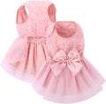 ASENKU Dog Dress Pet Wedding Dress Puppy Birthday Party Outfit, Pink 2XL