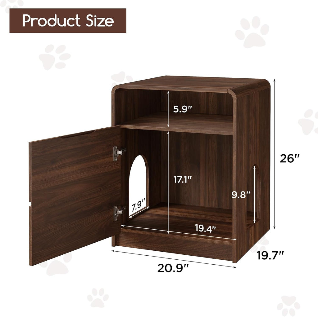 Cat Litter Box Enclosure, Walnut
