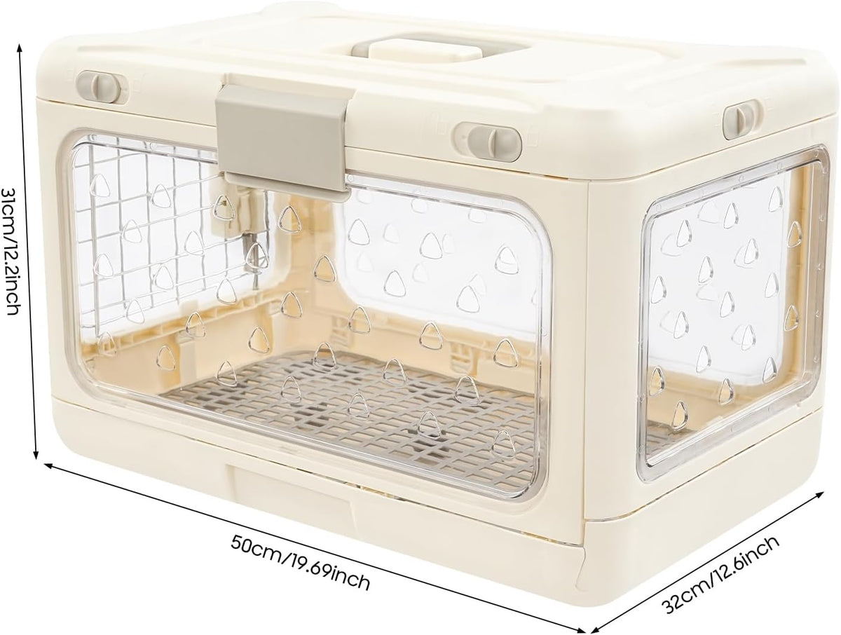 Foldable Hard Shell Pet Carrier, Collapsible Hard Sided Cat Carrier