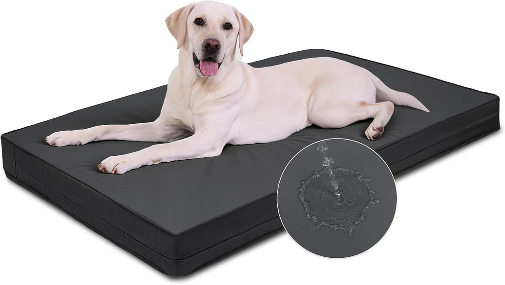 Waterproof XL Dog Bed Large Crate Pad 42" Outdoor Washable Leather Wipeable